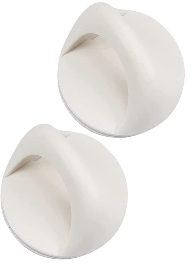 Trifecta مقابض أدراج الخزائن ذاتية اللصق من ترايفيكتا، مقاس 3.35 بوصة، مقابض مساعدة للأبواب والنوافذ والأدراج، مقابض لاصقة سهلة الفتح (عبوة بيضاء - 2) - Image 1